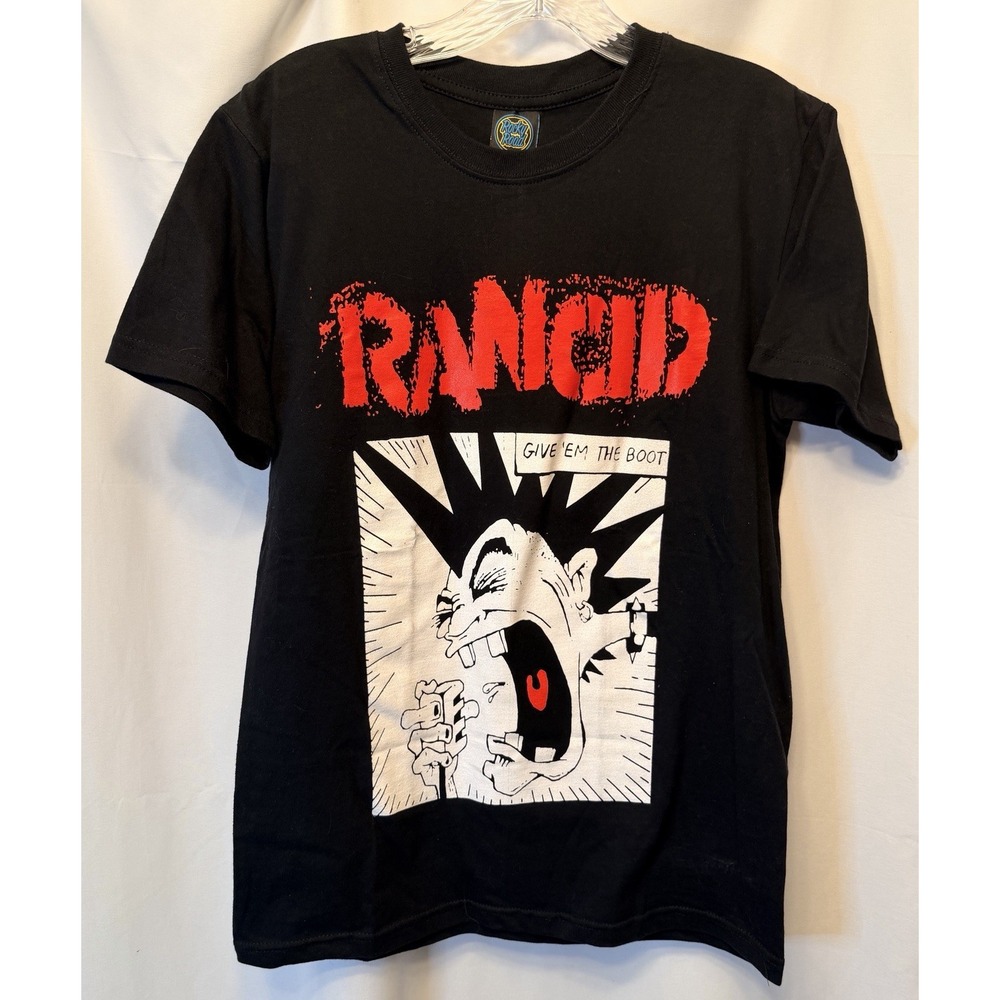 Rancid Give 'Em The Boot Screaming Mohawk T-Shirt Size Medium Black Rocky Road